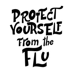 Lettering typography design for self protection time. Stay home poster. Hand letter motivation art design. Vector illustration