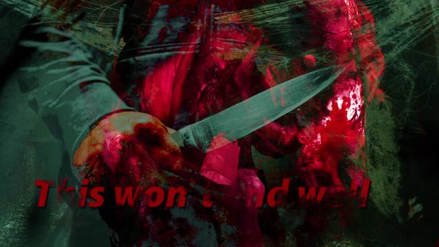 Horror cow Zombie With Effects, Mixed Media Of Two Cg Animation