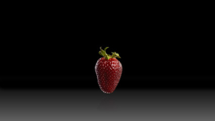 strawberry on black