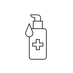Disinfection. Hand sanitizer bottle icon, washing gel. Vector illustrationDisinfection. Hand sanitizer bottle icon, washing gel. Vector illustration	