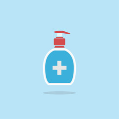 Disinfection. Hand sanitizer bottle icon, washing gel. Vector illustrationDisinfection. Hand sanitizer bottle icon, washing gel. Vector illustration	