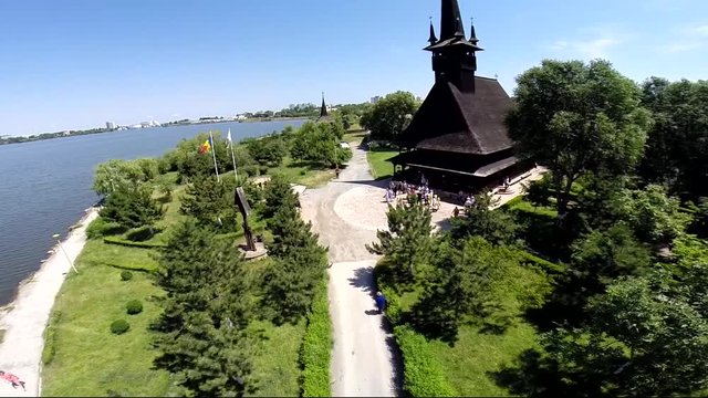 Drona, Parcul Tabacariei, Biserica de lemn Sf. MIna, Lacul Tabacariei, Constanta, Romania