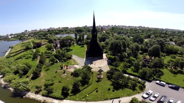Drona, Parcul Tabacariei, Biserica de lemn Sf. MIna, Lacul Tabacariei, Constanta, Romania