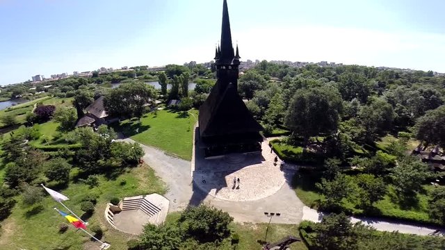 Drona, Parcul Tabacariei, Biserica de lemn Sf. MIna, Lacul Tabacariei, Constanta, Romania