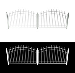 3d render of metal fence with alpha channel