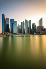 Landscape of the Singapore financial district and business building