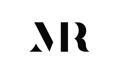 MR or RM and M or R Uppercase Letter Initial Logo Design, Vector Template