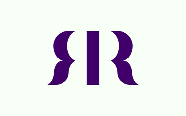 RR or R Uppercase Letter Initial Logo Design, Vector Template