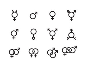 Gender and sexual identity vector icons