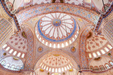 Interior of The Blue Mosque, Istanbul, Turkey