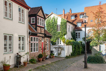 Fototapeta na wymiar Hanseatic city of Lübeck, aisles quarters of the old town 751