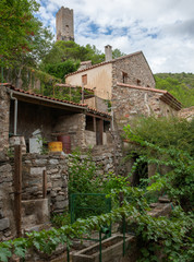 Fototapeta na wymiar Roquebrun Languedoc France. Countrytown.