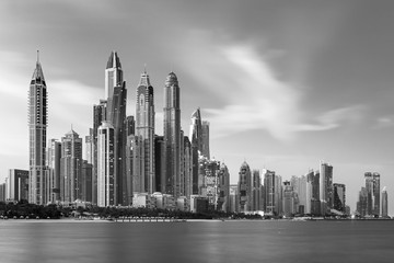 Fototapeta premium Amazing Dubai Marina skyline at sunset, United Arab Emirates
