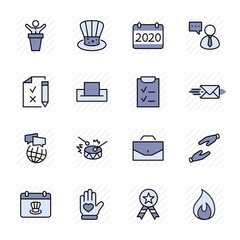 International Presidents Day Set Line Vector Icons. Contains such Icons as Hat, President, Voting, USA, Flag, Elections, Government, Ballot, Box, Check, Politics and more Editable Stroke 32x32 Pixels