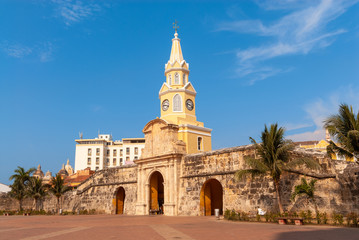 Fototapeta na wymiar The Puerta del Reloj, Cartagena de Indias, Colombia