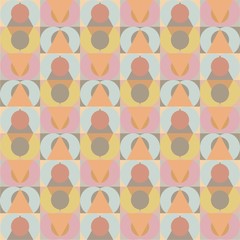 Beautiful of Colorful Circle and Triangle, Reapeated, Abstract, Illustrator Pattern Wallpaper. Image for Printing on Paper, Wallpaper or Background, Covers, Fabrics