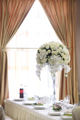 Beautiful white cool decoration wedding ceremony or party