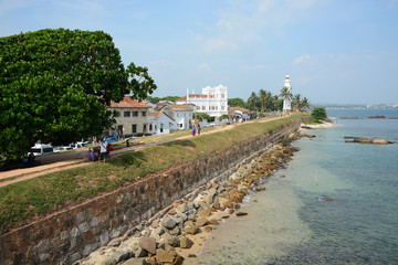 Galle, Sri Lanka - March 13, 2019: Galle Dutch Fort