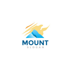 modern gradient mountain logo. simple icon, template design illustration