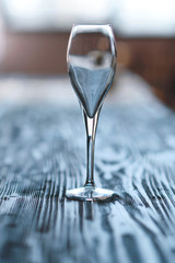 empty glass on table