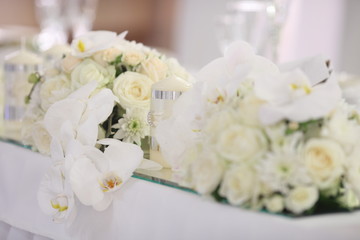 Beautiful white cool decoration wedding ceremony or party