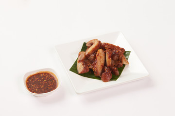 Thai food on white background