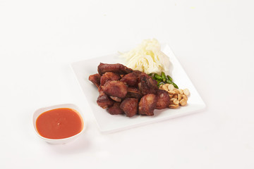 Thai food on white background