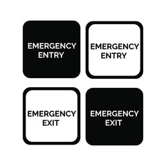 Set of emergency exit Sign.