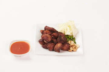 Thai food on white background