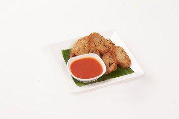 Thai food on white background