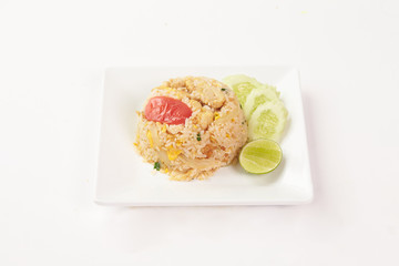Thai food on white background