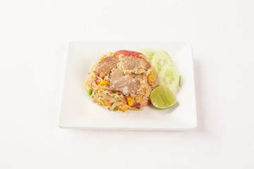 Thai food on white background
