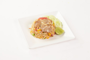 Thai food on white background