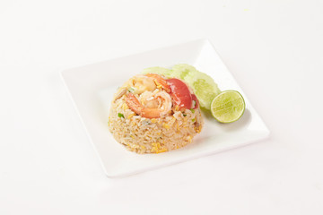 Thai food on white background