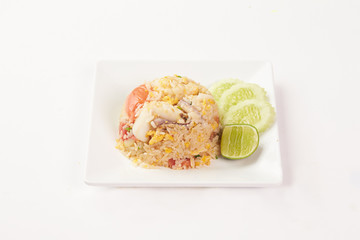 Thai food on white background