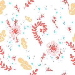 Vector hand drawn textures. Hipster grunge drawings. Hand drawing isolated boho floral illustration with leaves, branches, flowers. Lovely texture. Perfect for your project,wedding,packaging.