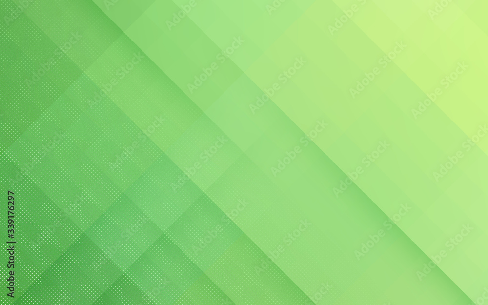 Wall mural modern abstract background with square and halftone elements and colored pastel green gradient with 