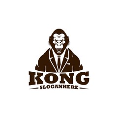 kong monkey logo icon design vector