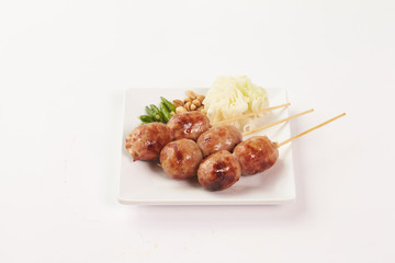 Thai food on white background