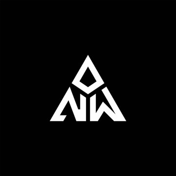 NW monogram logo with 3 pieces shape isolated on triangle