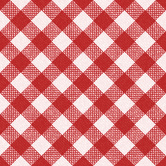 Red Jeans Gingham Seamless Pattern. Traditional Buffalo Check Plaid Pattern. Denim Vector Tablecloth Tartan Plaid Background.
