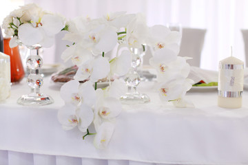 Wedding luxuary decoration in the restaurant