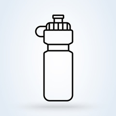 Sports water bottle linear icon. plastic bottle in line style. illustration