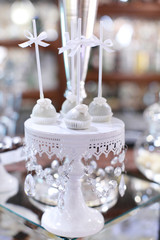 Delicious wedding reception candy bar dessert table