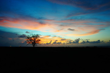 sunset over the lake