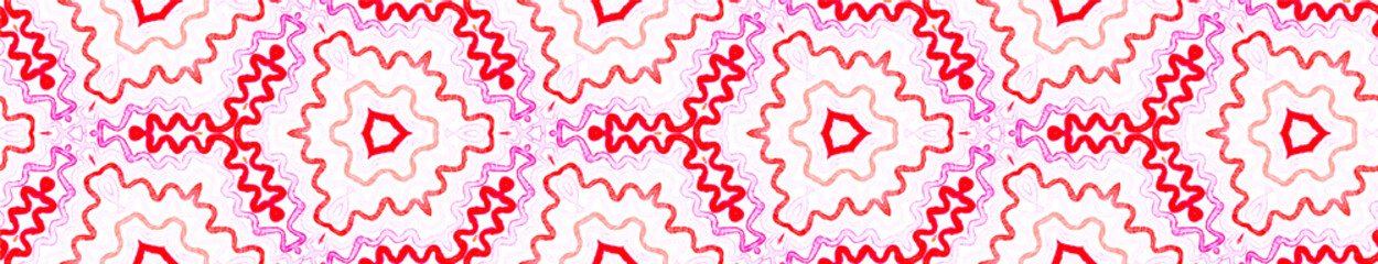 Pink red Seamless Border Scroll. Geometric Waterco