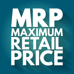 MRP - Maximum Retail Price acronym, business concept background