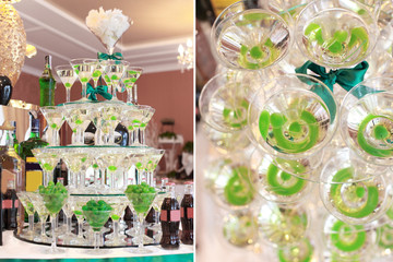 Delicious wedding reception candy bar dessert table