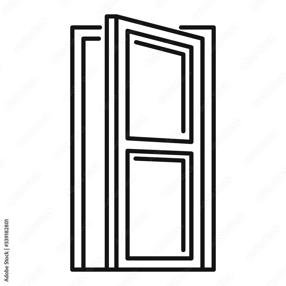 Poster building entrance icon. outline building entrance vector icon for web design isolated on white backg