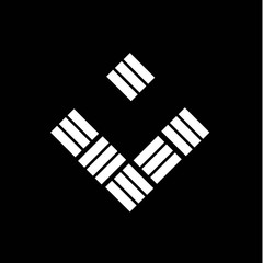 simple line letter V logo design vector